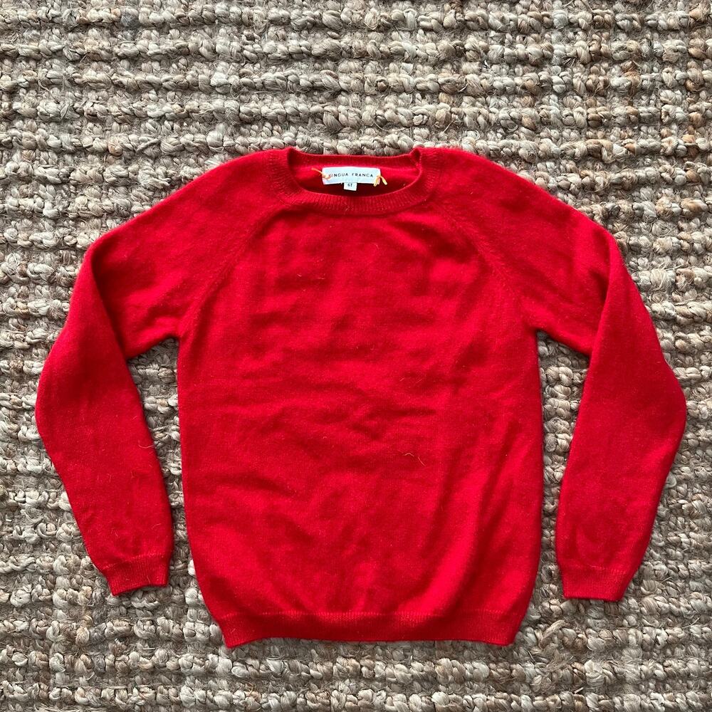 Lingua Franca Kids 6T 100% Cashmere Sweater Red Crewneck Holiday Luxury